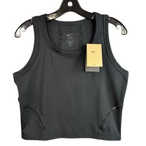 Nike Womens One Classic Dri-Fit Cropped Tank Top Black Size L HM6398-010
